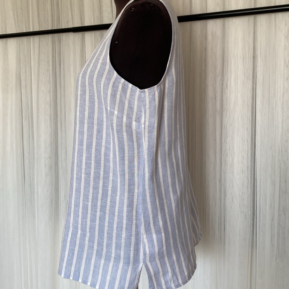 Ellen Tracy women’s 100% linen, stripes, sleeveless tank top! Summer vibes! Med. - Picture 4 of 17